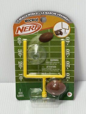 Nerf Micro Football Goal Post Mini Tabletop Game Set Suction Cup Ball Toy Kids